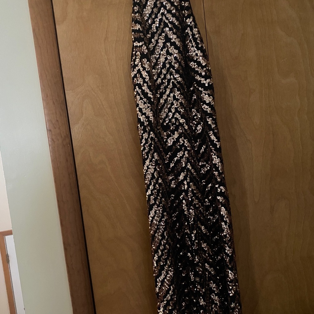 Sequin wide leg halter jumpsuit